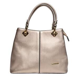 DOODOO Purse Gold Metallic Shoulder Bag Crossbody Roomy 5 Compartment Handbag